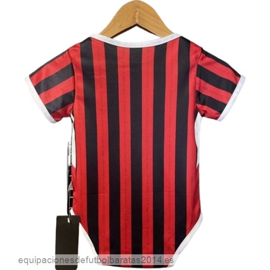 Nuevo 1ª Onesies Niños AC Milan 24/25 Rojo Negro Baratas